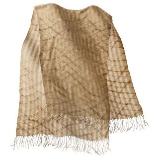 Solid Textured Scarf with Fringe   Tan