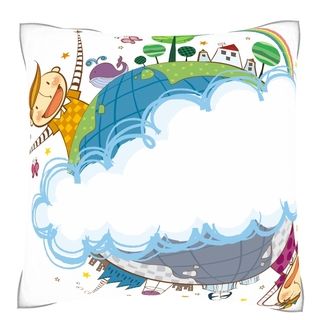 Custom Photo Factory Two Side Of Globe Showing Advantage And Disadvantage Of Green Revolution Velour Throw Pillow Multi Size 18 x 18