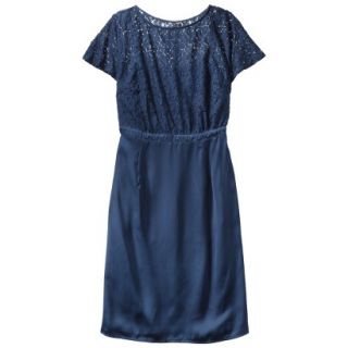 TEVOLIO Womens Plus Size Lace Bodice Dress   Office Blue 16W