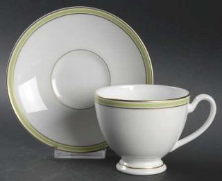 Waterford China Golden Apple Footed Cup & Saucer Set, Fine China Dinnerware   Gr