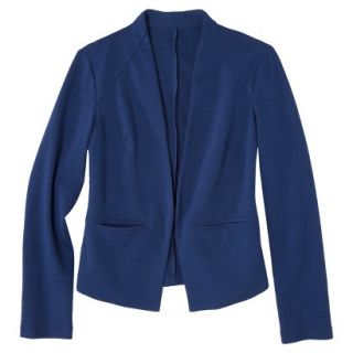 Merona Womens Ponte Collarless Jacket   Waterloo Blue   S
