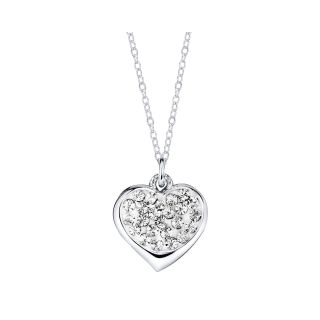 Bridge Jewelry Silver Plated Crystal Heart Pendant