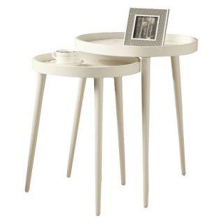 Accent Table Monarch Specialties Nesting Table 2 Piece Set   White
