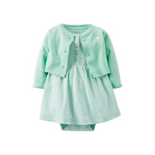Carters Mint Dress and Cardigan Set   Girls newborn 12m, Mint (Green), Girls