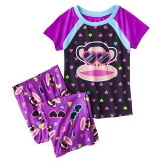 Paul Frank for Target Girls 2 Piece Short Sleeve Sleepwear Set   Purple S