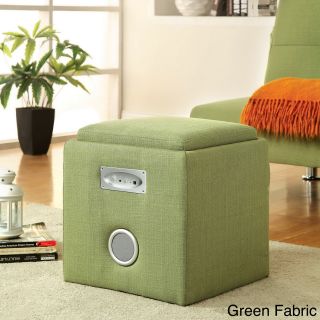 Furniture Of America Bluetooth Double speaker Storage Ottoman
