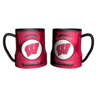 Boelter Brands NCAA 2 Pack Wisconsin Badgers Game Time Coffee Mug   Red (20 oz)