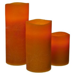 3pk Pumpkin Orange Flameless Candle Variety Set   TruFlame