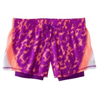 C9 by Champion Womens Woven Short With Compression Short   Purple Reef XXL