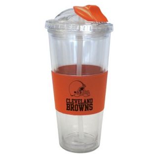 Boelter Brands NFL 2 Pack Cleveland Browns No Spill Tumbler with Straw   22 oz