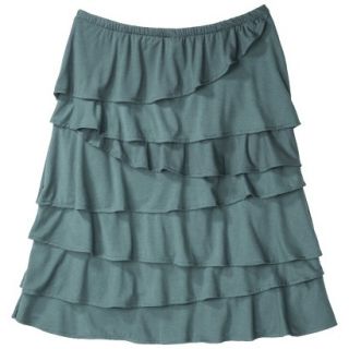 Merona Womens Knit Ruffle Skirt   Wharf Teal   XL
