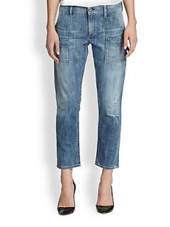 Citizens of Humanity Cropped Carpenter Straight Leg Jeans   Sun Bleach