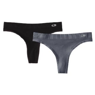 C9 by Champion Womens Active Seamless Thong 2 Pack   Black/Military Blue S