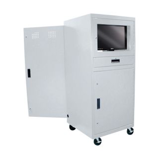 Sandusky Lee Mobile Computer Cabinet   30 Inch W x 30 Inch D x 70 Inch H, White,