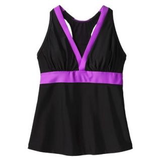 C9 by Champion Womens Swim Sport Tankini   Black/Purple XL