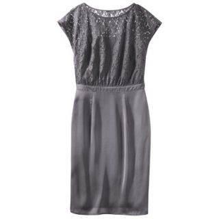 TEVOLIO Petites Lace Bodice Dress   Gray 8P