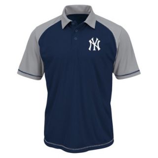 MLB Mens New York Yankees Synthetic Polo T Shirt   Navy/Grey (S)