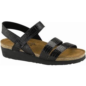 Naot Womens Kayla Embossed Black Sandals, Size 37 M   7806 033