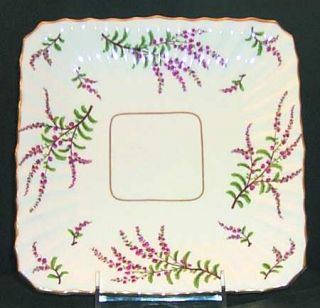 Royal Worcester Dunrobin Square Cake Plate, Fine China Dinnerware   Pink/Purple