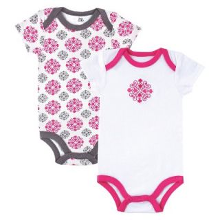 Yoga Sprout Newborn Girls 2 Pack Bodysuit   Grey/Pink 9 12 M