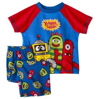 Yo Gabba Gabba Toddler Boys Short Sleeve Pajama Set   Blue 4T