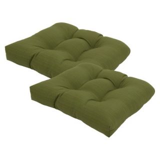 Threshold 2 Piece Outdoor Tufted Seat Cushion Set   Green