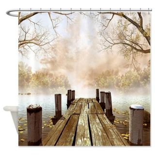  Autumn Wooden Pier Shower Curtain