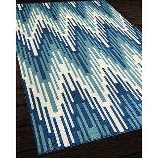 Indoor/outdoor Blue Ikat Rug (311 X 57)