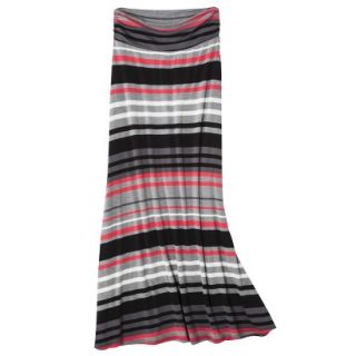 Merona Womens Knit Maxi Skirt   Coral/Gray Stripe   S