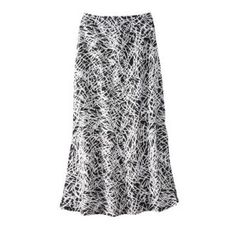 Mossimo Womens Side Slit Maxi Skirt   Ebony Print L