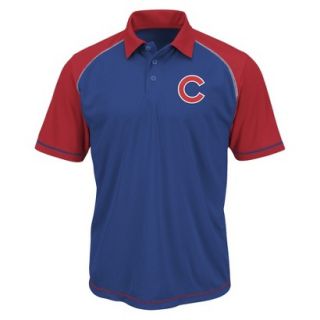 MLB Mens Chicago Cubs Synthetic Polo T Shirt   Blue/Red (S)