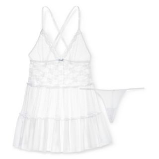 Gilligan & OMalley Womens Lace Unlined Babydoll   White M
