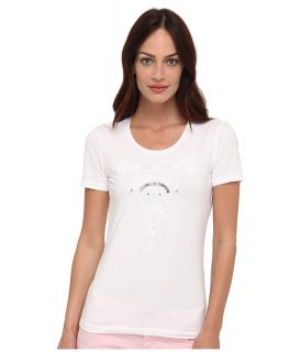Armani Jeans Rhinestone Logo Tee Womens T Shirt (White)