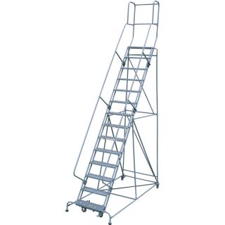 Cotterman Rolling Steel Ladder   450 Lb. Capacity, 14 Step Ladder, 140 Inch H
