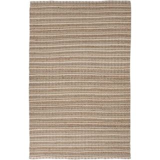Natural Solid Jute/ Cotton Beige/ Brown Accent Rug (26 X 4)