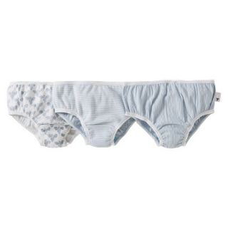 Burts Bees Baby Toddler Girls 3  pack Panty   Sky 2T