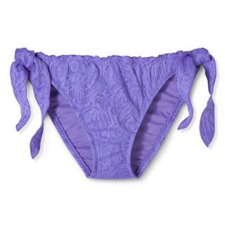 Womens Mock Tie Swim Bottom  Lilac M