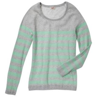 Mossimo Supply Co. Juniors Mesh Striped Sweater   Gray/Mint S(3 5)