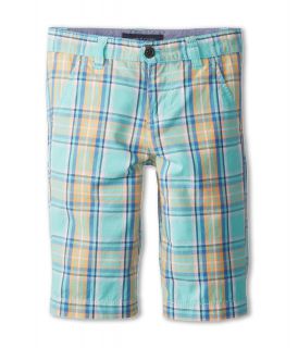 Tommy Hilfiger Kids Burke Plaid Short Boys Casual Pants (Blue)