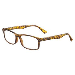 ICU Plastic Rectangle Tortoise With Studs Reading Glasses and Case   +3.00