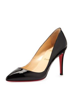 Pigalle Patent Red Sole Pump, Black   Christian Louboutin