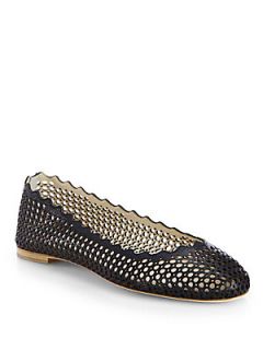 Chloe Perforated Leather Ballet Flats