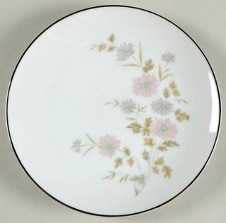 Noritake Barbara Bread & Butter Plate, Fine China Dinnerware   Pink & Gray Flowe