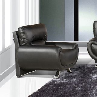Sasana Modern Black Faux Leather Chair