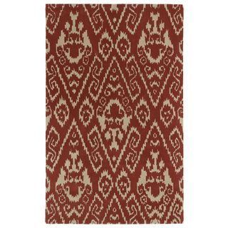 Kaleen Rugs Hand tufted Runway Red/ Light Brown Ikat Wool Rug (96 X 13) Camel Size 96 x 13