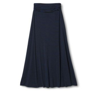 Merona Womens Knit Maxi Skirt   Black/Waterloo Blue Stripe   XXL