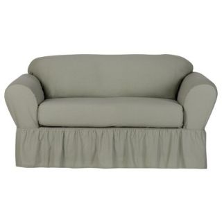 Simply Shabby Chic Cotton Duck 2pc Loveseat Slipcover   Green