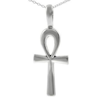 Sterling Silver Egyptian Ankh Necklace   Silver