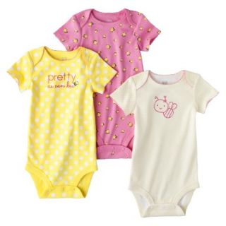 Just One YouMade by Carters Newborn Girls 3 Pack Bee Bodysuit   Yellow/Pink