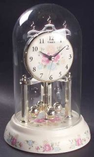 Pfaltzgraff Tea Rose Anniversary Clock, Fine China Dinnerware   Stoneware,Pink R
